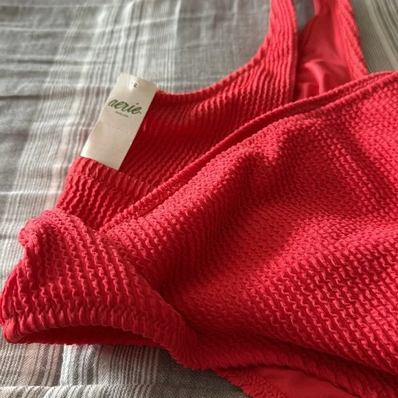 Aerie Red Textured Bikini Set - Picture 6 of 6